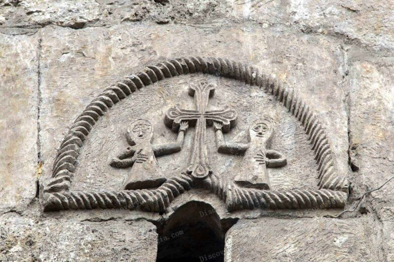 Stone-carved relief on the monastery portal