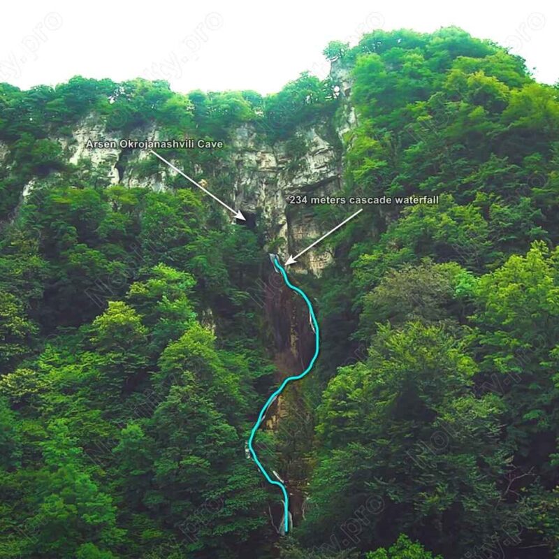 Toba waterfall and cave
